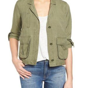 Madewell Military Green League Cargo Linen Jacket (XS)